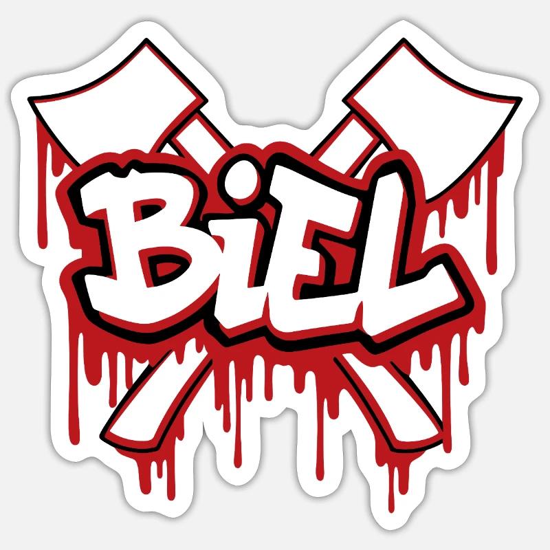 BIEL BIENNE - Sticker Größe S (10 x 10 cm) - Mattweiß