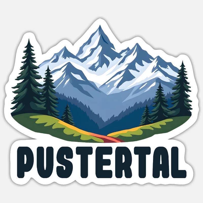 Val Pusteria - Sticker taille S (10 x 10 cm) - blanc mat