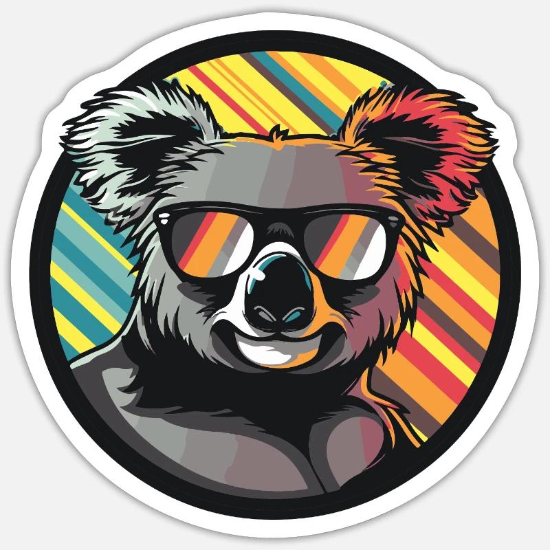 Koala Comic Cool - Sticker size S (10 x 10 cm) - white matte