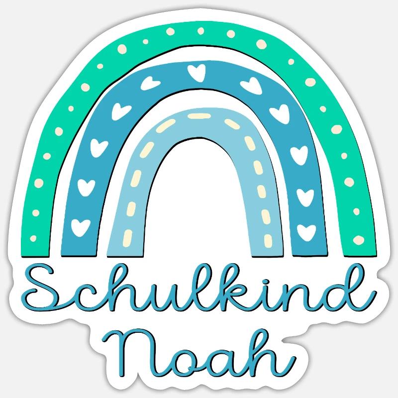 SCHULANFANG SCHULKIND NOAH - Sticker Größe S (10 x 10 cm) - Mattweiß