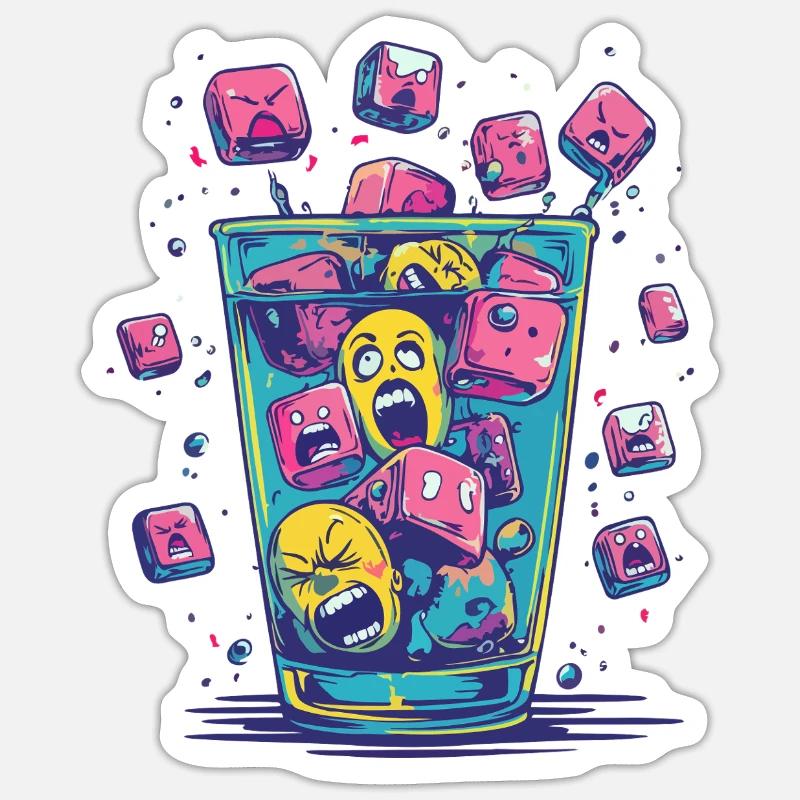Intoxication cube - Sticker size S (10 x 10 cm) - white matte