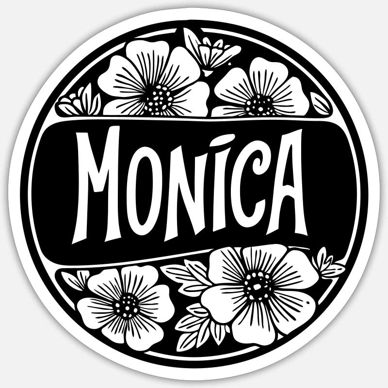 Monica | MONICA.(Vectorgraphic) - Sticker Größe S (10 x 10 cm) - Mattweiß