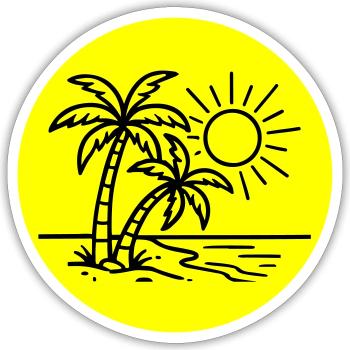 Island Palm Tree Symbol Holiday - Sticker size S (10 x 10 cm) - white matte - Front