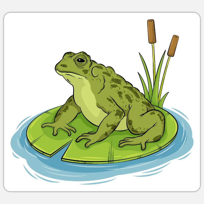toad sitting on a lilypad Sticker size S (10 x 10 cm)