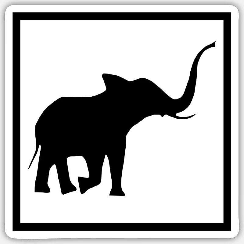 Elefant Tier Zoo Giraffe Affe Fun Achtung Sticker Größe S (10 x 10 cm)