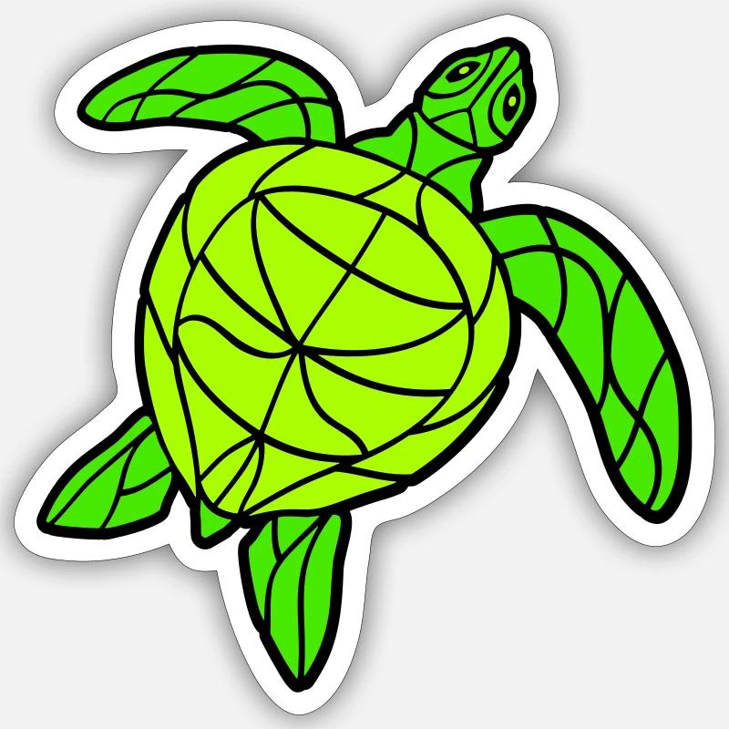 Water turtle lines strokes pattern nice cool Sticker size S (10 x 10 cm)