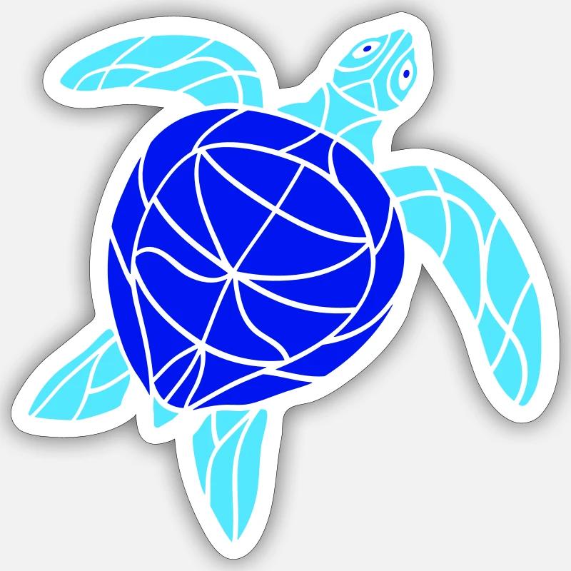 Water turtle lines strokes pattern nice cool Sticker size S (10 x 10 cm)