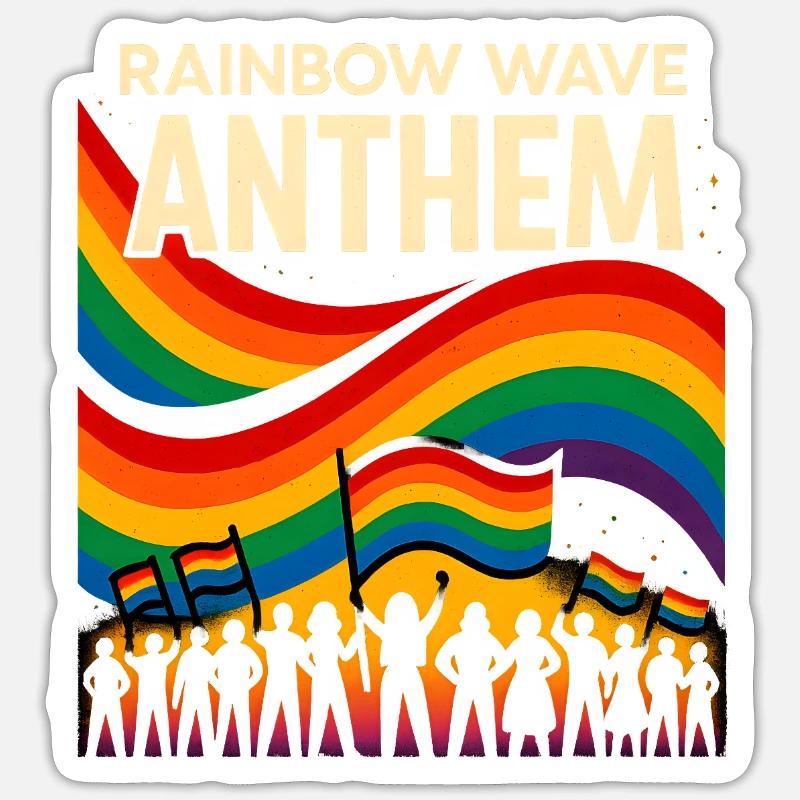 Rainbow Wave Anthem Sticker size S (10 x 10 cm)