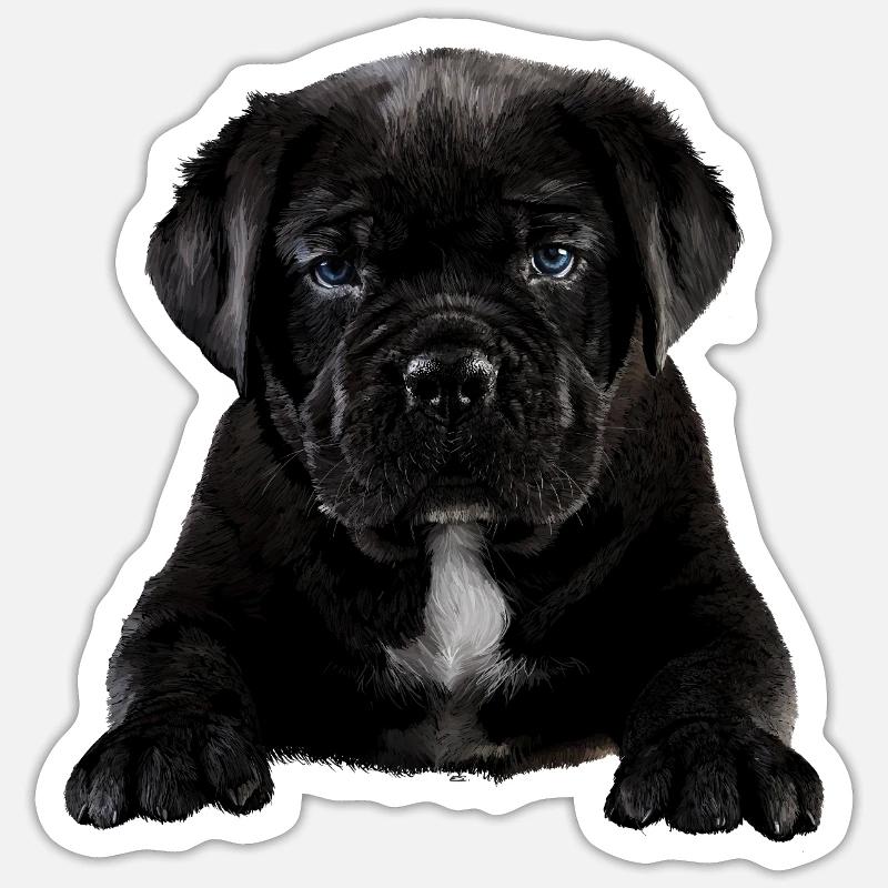 Chiot - Sticker taille S (10 x 10 cm) - blanc mat