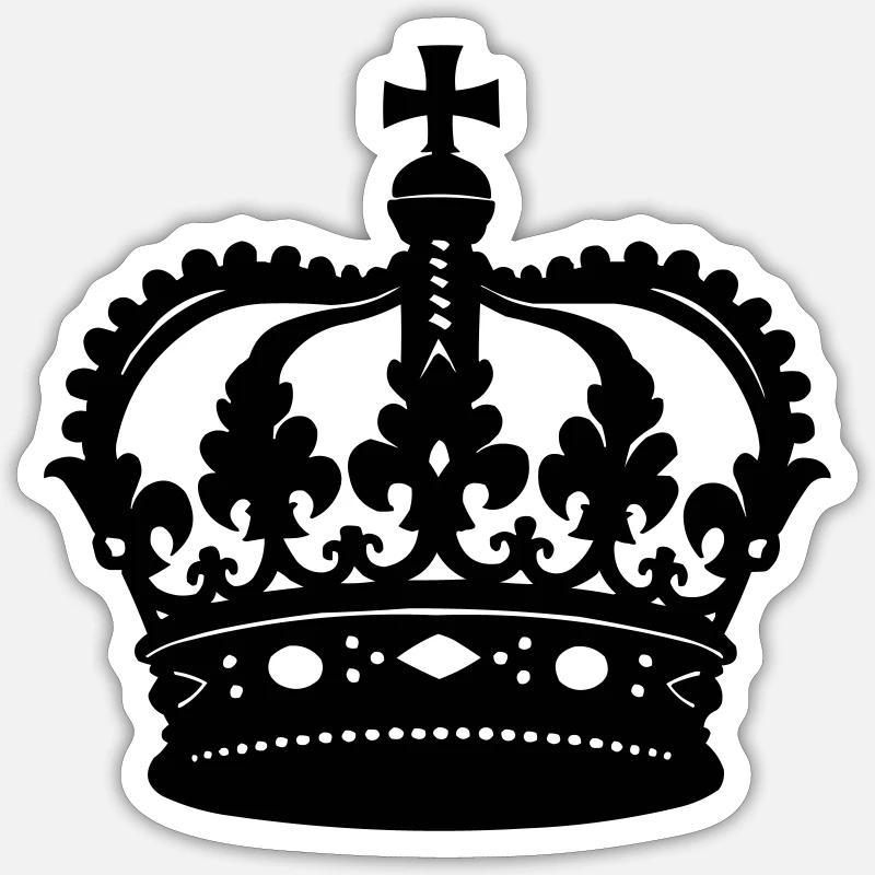 couronne - Sticker taille S (10 x 10 cm) - blanc mat