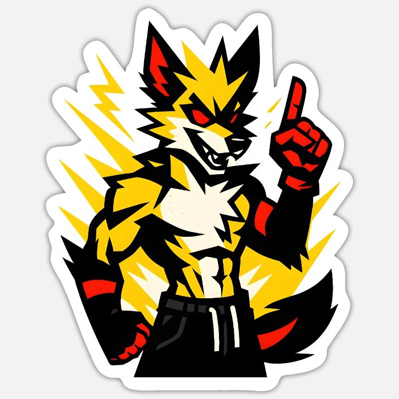 Electro Wolf - Sticker size S (10 x 10 cm) - white matte