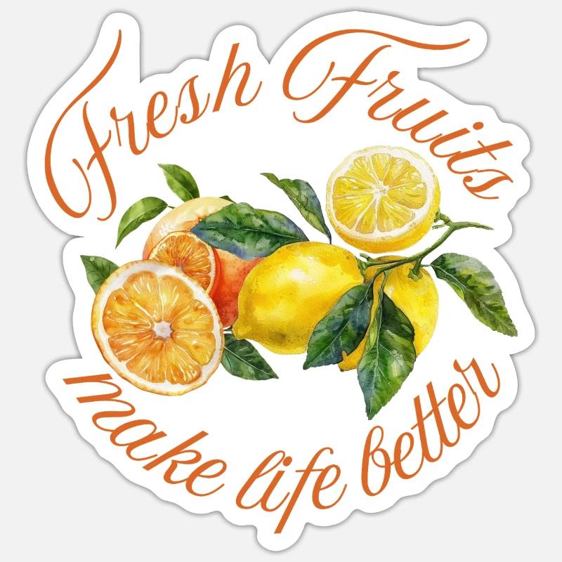 Lemon - Sticker Größe S (10 x 10 cm) - Mattweiß