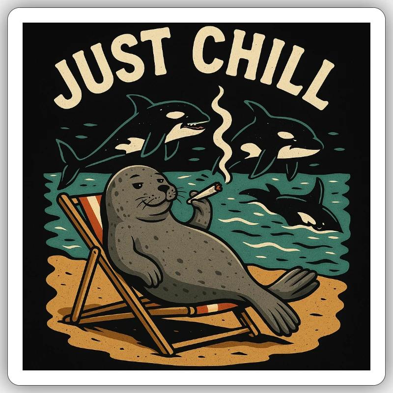 Chill - Sticker size S (10 x 10 cm) - white matte