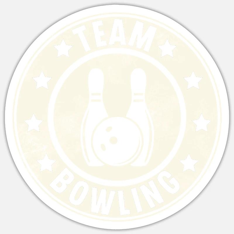 Équipe de bowling - Sticker taille S (10 x 10 cm) - blanc mat