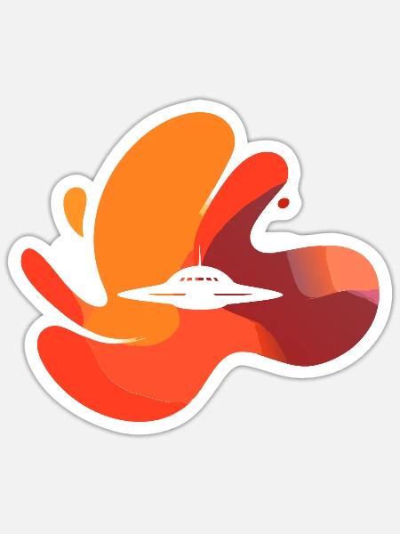 Raumschiff Ufo - Sticker Größe S (10 x 10 cm) - Mattweiß