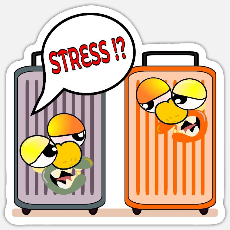 VALISE DE VACANCES STRESS VACANCES - Sticker taille S (10 x 10 cm) - blanc mat