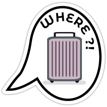 WO KOFFER URLAUB - Sticker Größe S (10 x 10 cm) - Mattweiß - Vorne