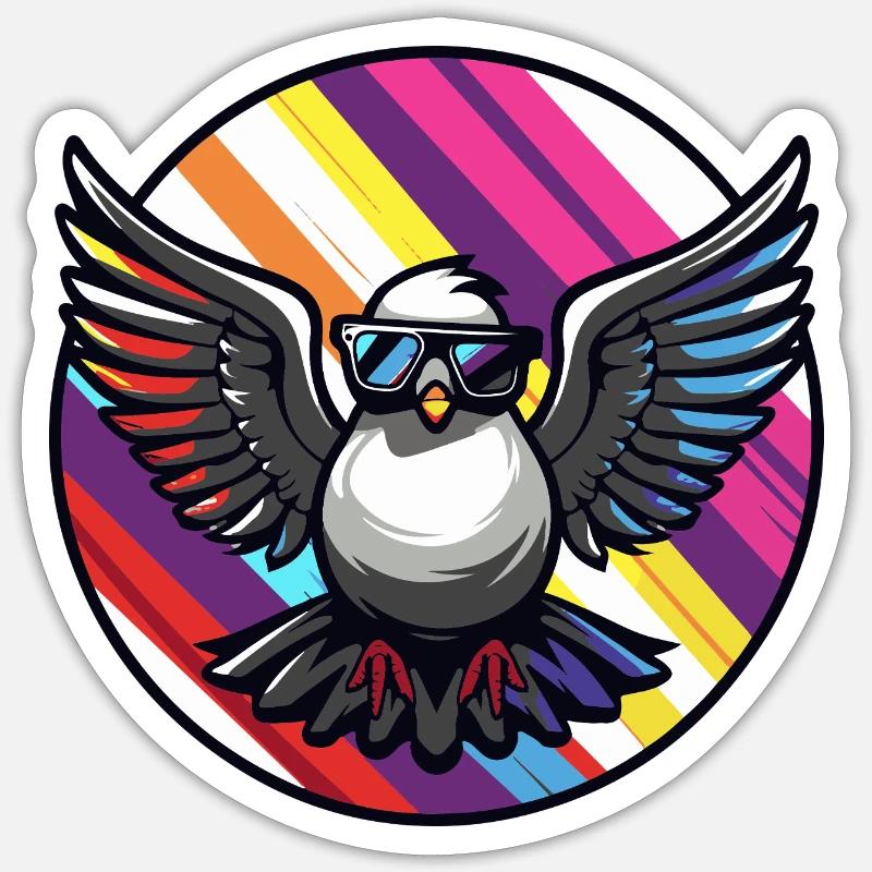 Dove Bird Cool Comic Sticker size S (10 x 10 cm)