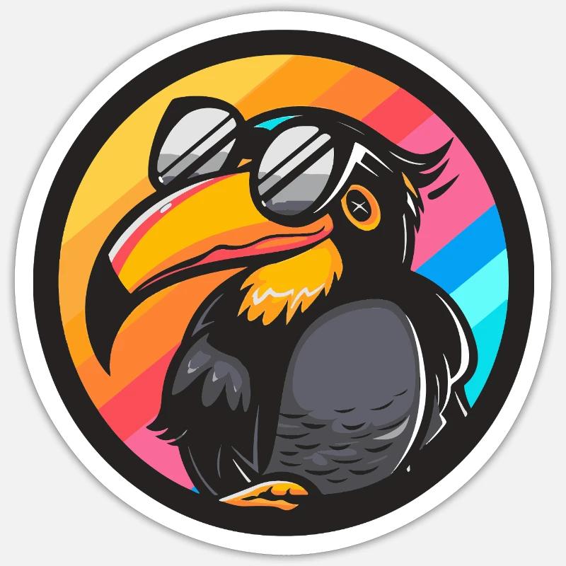 Tukan Vogel Comic Cool Sticker Größe S (10 x 10 cm)