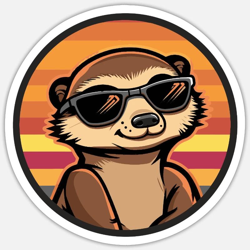 Erdmännchen Cool Comic Sticker Größe S (10 x 10 cm)