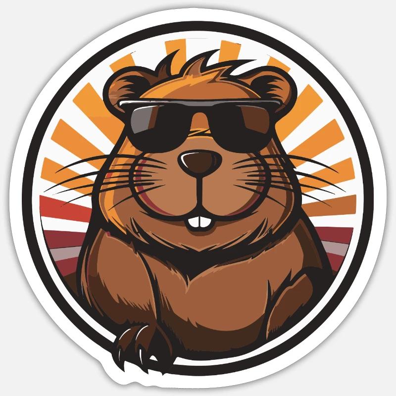 Beaver Comic - Sticker size S (10 x 10 cm) - white matte