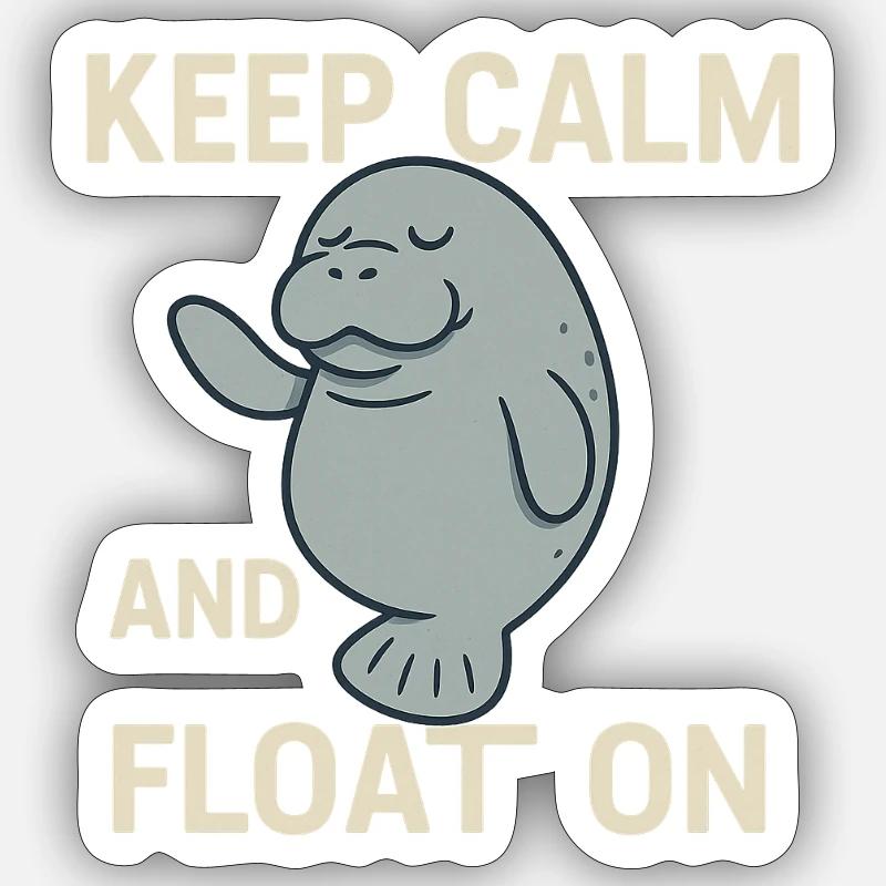 Manatee - keep calm Sticker Größe S (10 x 10 cm)