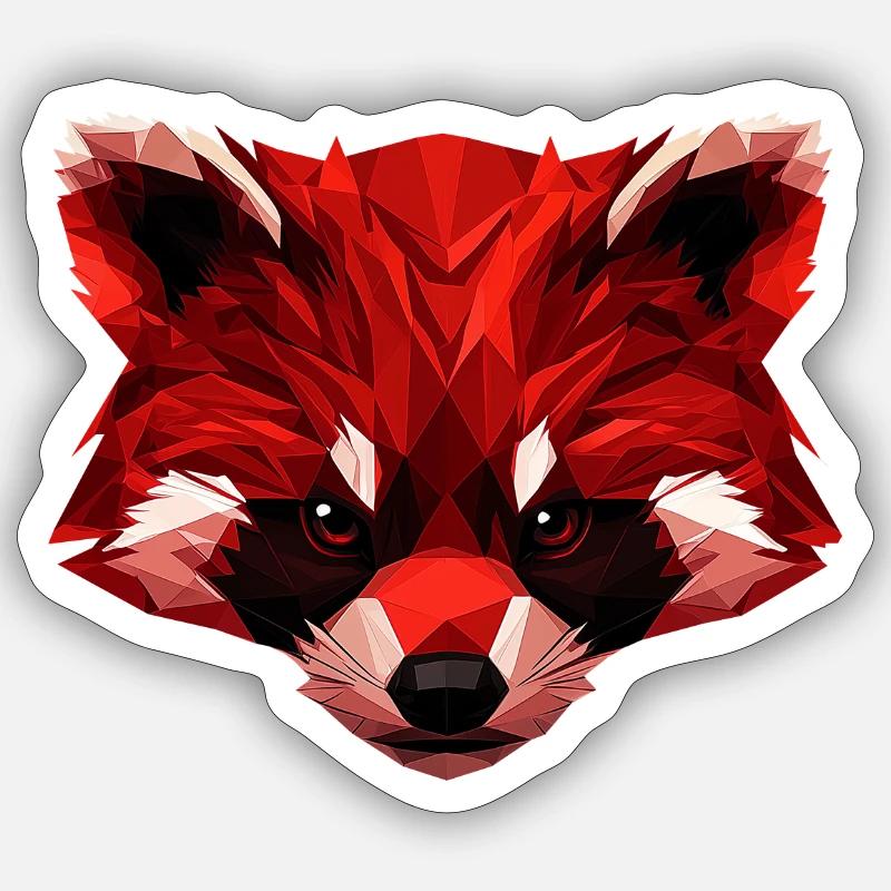 Red Panda Low Poly Art Design Sticker taille S (10 x 10 cm)