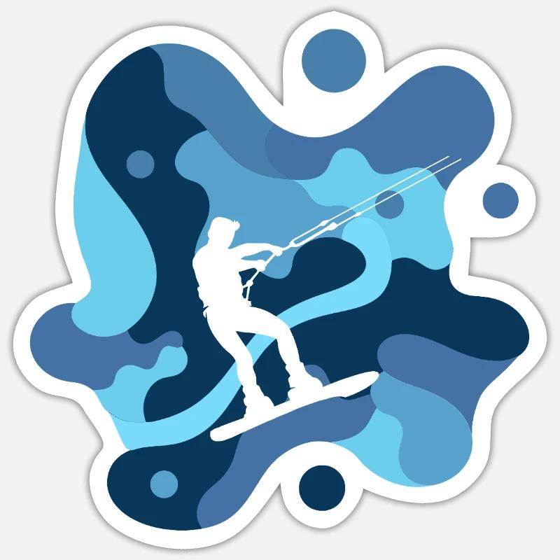 Wakeboarder Board Wakeboard Sticker taille S (10 x 10 cm)