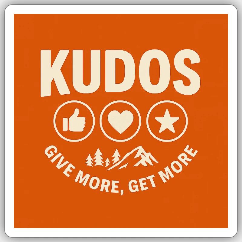Get kudos - Sticker taille S (10 x 10 cm) - blanc mat