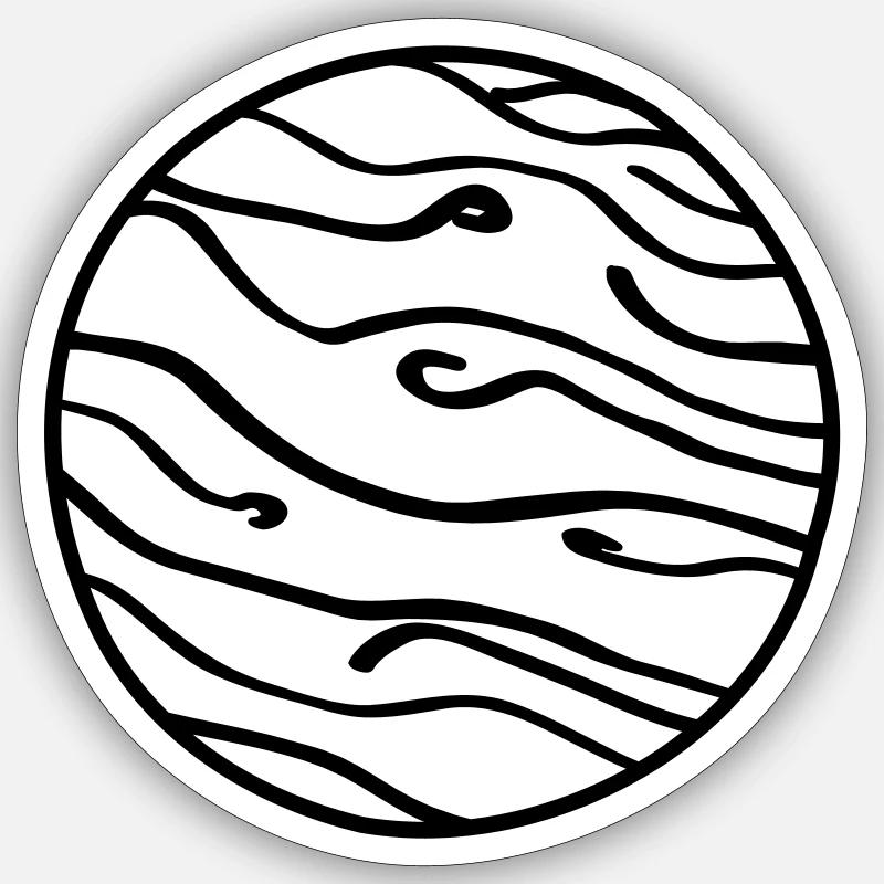 Planet Space Doodle Sticker size S (10 x 10 cm)