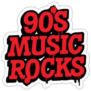 90's Music Rocks - Sticker size S (10 x 10 cm) - white matte - Front