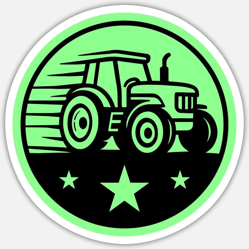 Tractor Farmer - Sticker size S (10 x 10 cm) - white matte