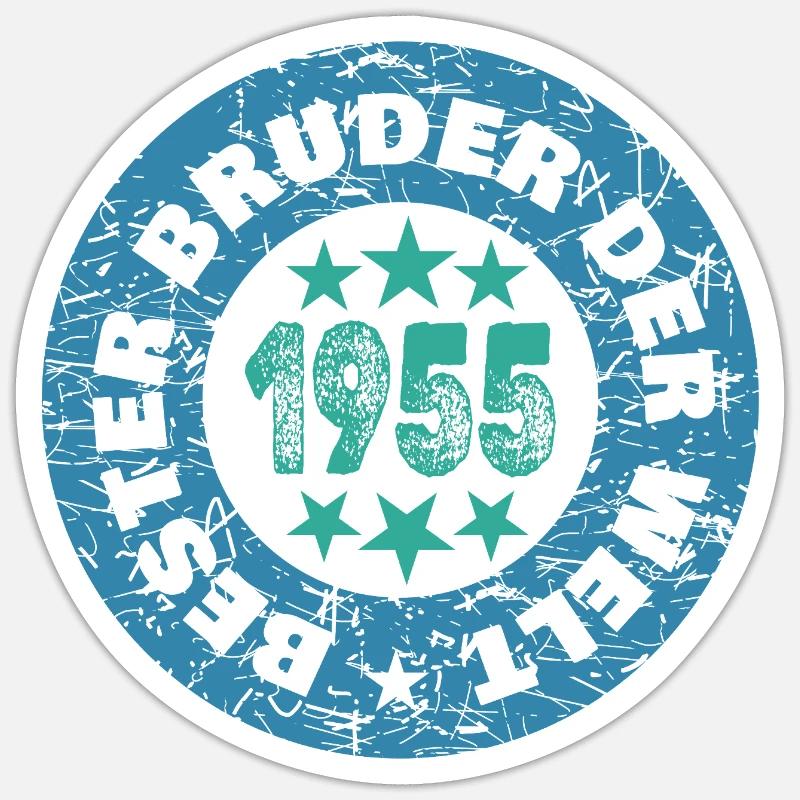 1955 - Sticker taille S (10 x 10 cm) - blanc mat