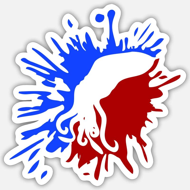 Oktopus Farbklecks Kraken Tropfen Graffiti Klecks - Sticker Größe S (10 x 10 cm) - Mattweiß