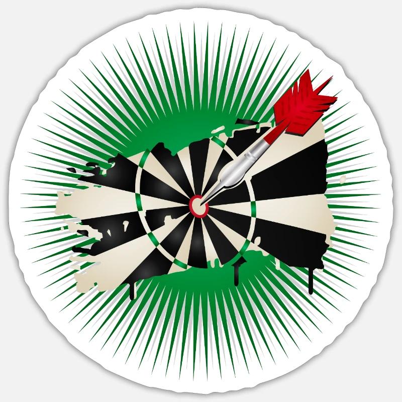 Graffiti style dartboard with hit - Sticker size S (10 x 10 cm) - white matte
