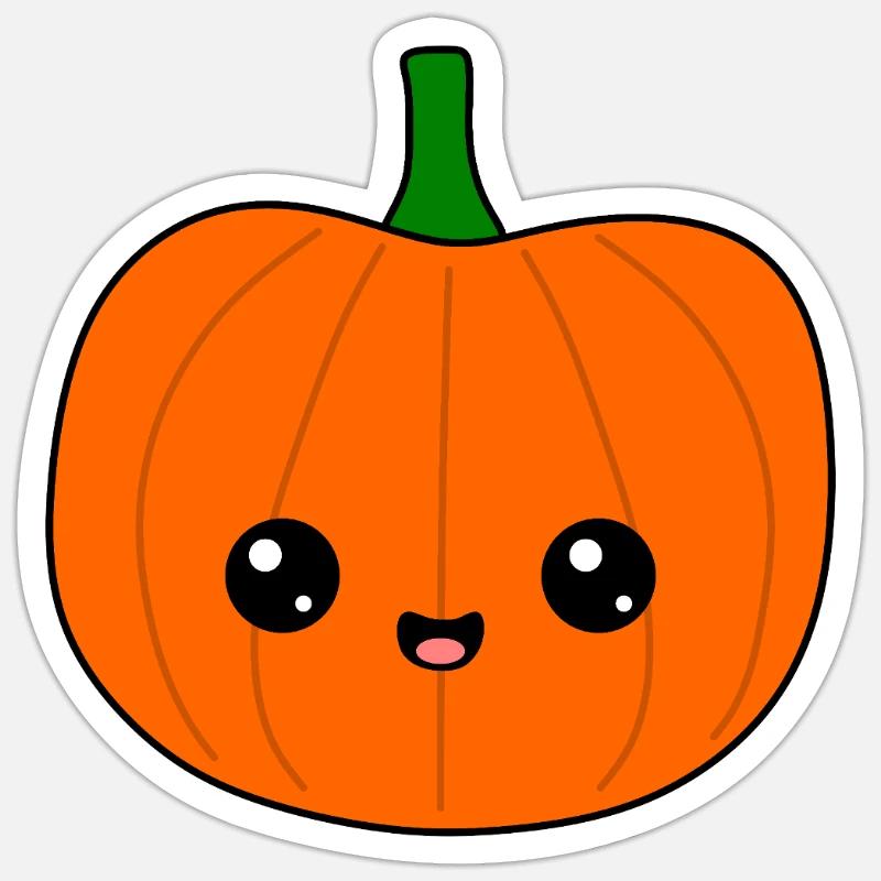 cute pumpkin - Sticker size S (10 x 10 cm) - white matte