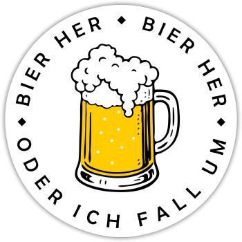 Bienen hier - Oder ich fall um! - Sticker Größe S (10 x 10 cm) - Mattweiß - Vorne