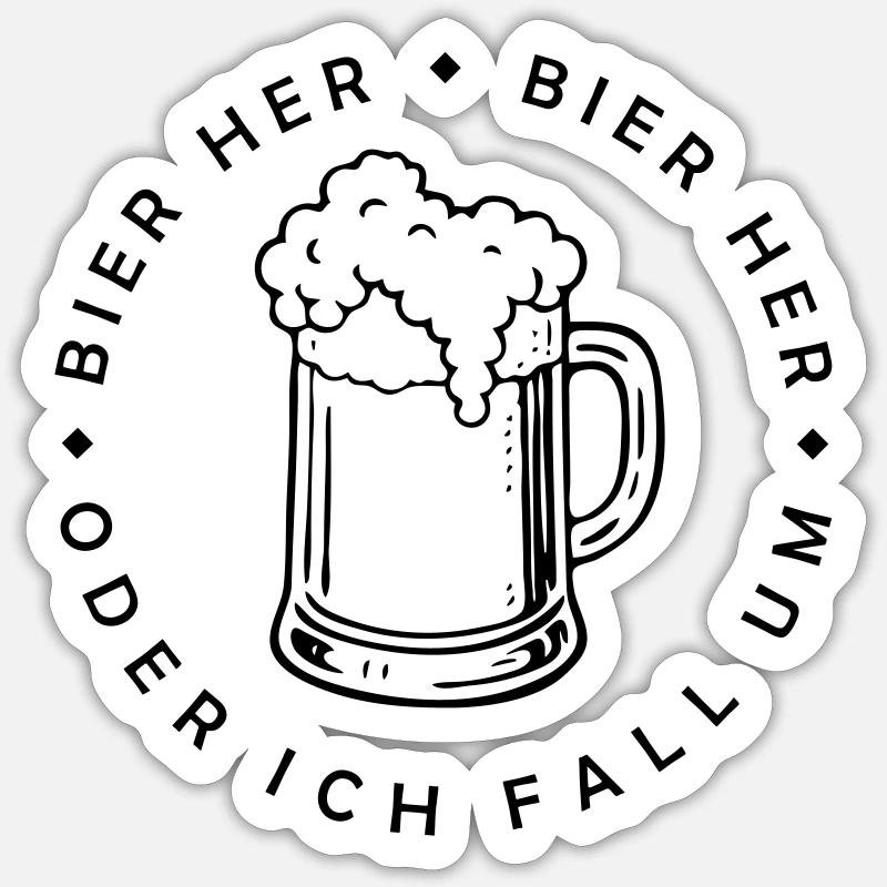 Bienen hier - Oder ich fall um! Sticker Größe S (10 x 10 cm)