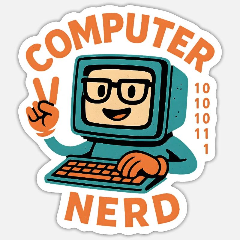 Computer Nerd Sticker size S (10 x 10 cm)