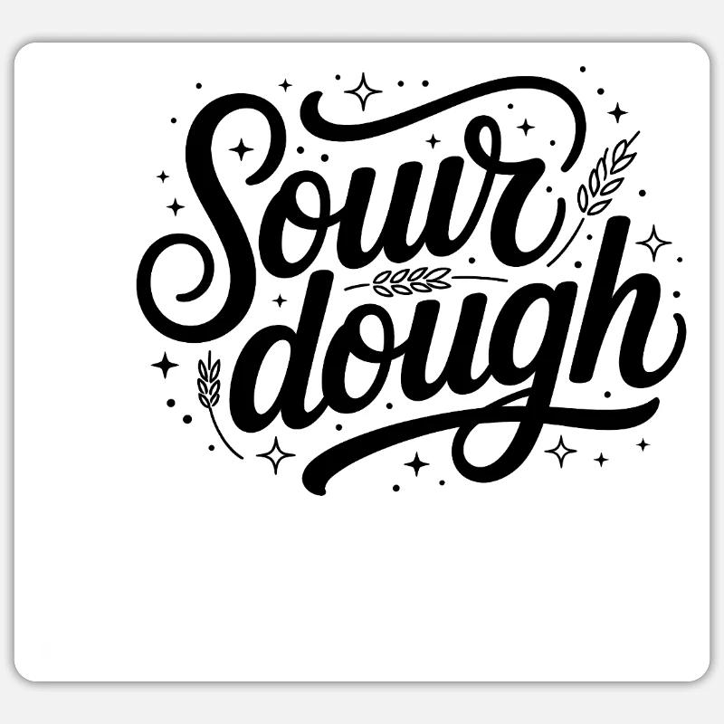 Sauerteig - Cool Bread Logo - Sticker Größe S (10 x 10 cm) - Mattweiß