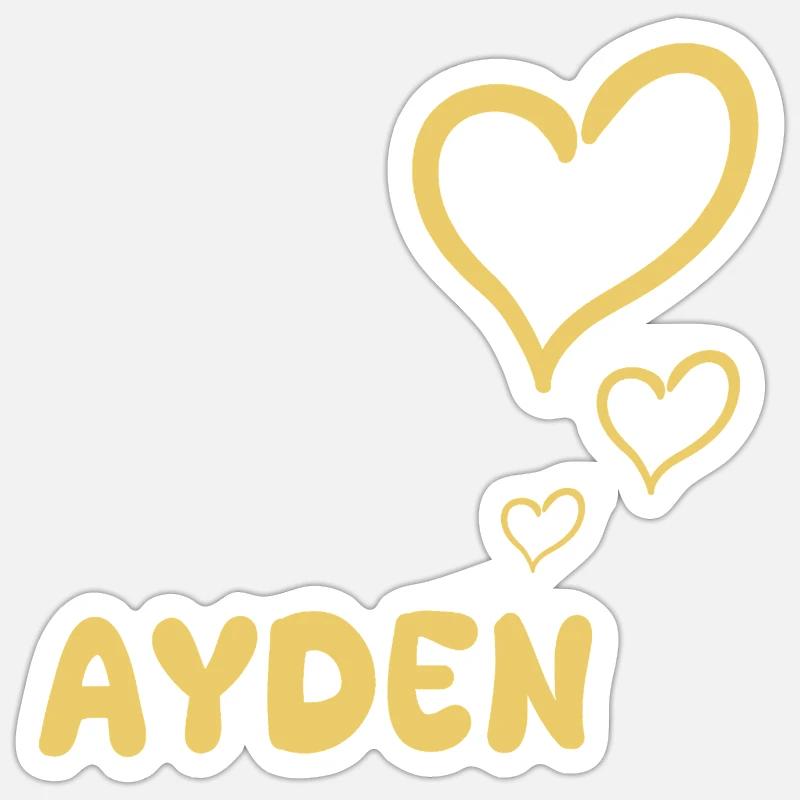 First name Ayden - Sticker size S (10 x 10 cm) - white matte