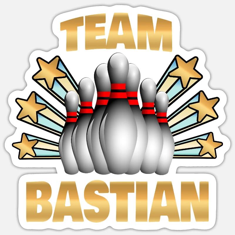 Bowling Bastian Sticker Größe S (10 x 10 cm)