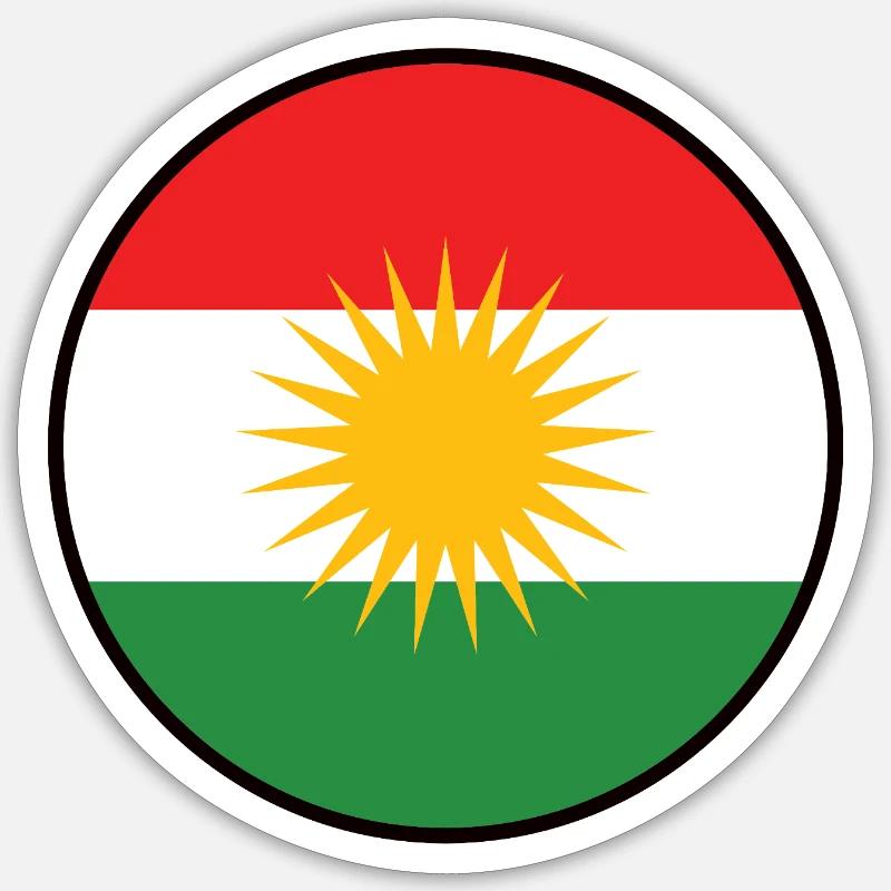 Kurdistan Flag Bakur Bashur Rojava Rojhlt Newroz Sticker size S (10 x 10 cm)