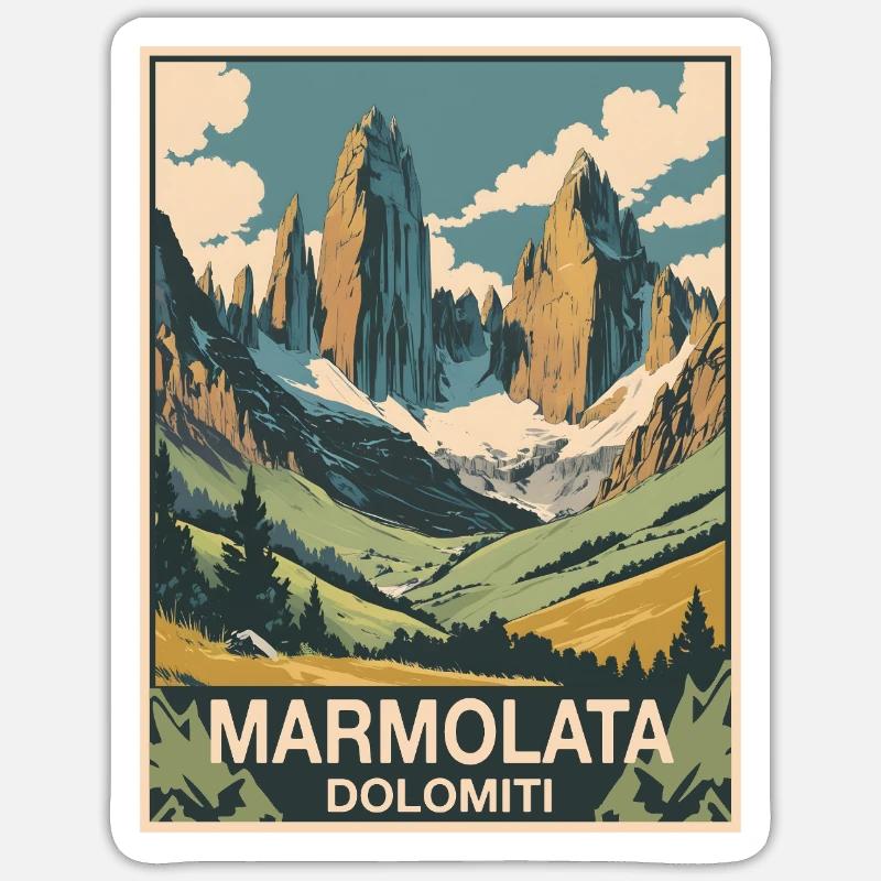 Marmolada Dolomites - Sticker size S (10 x 10 cm) - white matte
