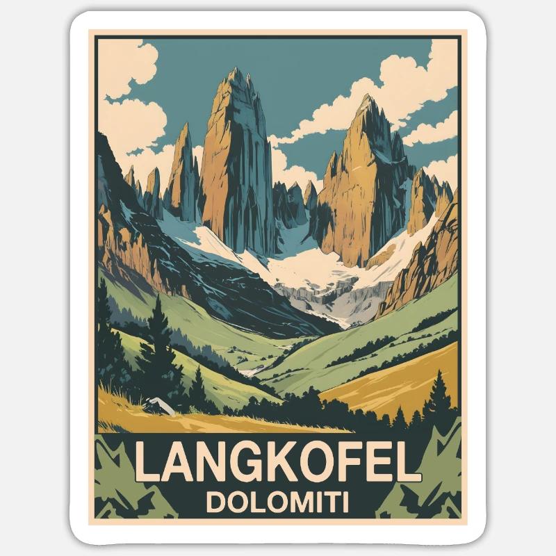 Sassolungo Dolomites - Sticker size S (10 x 10 cm) - white matte