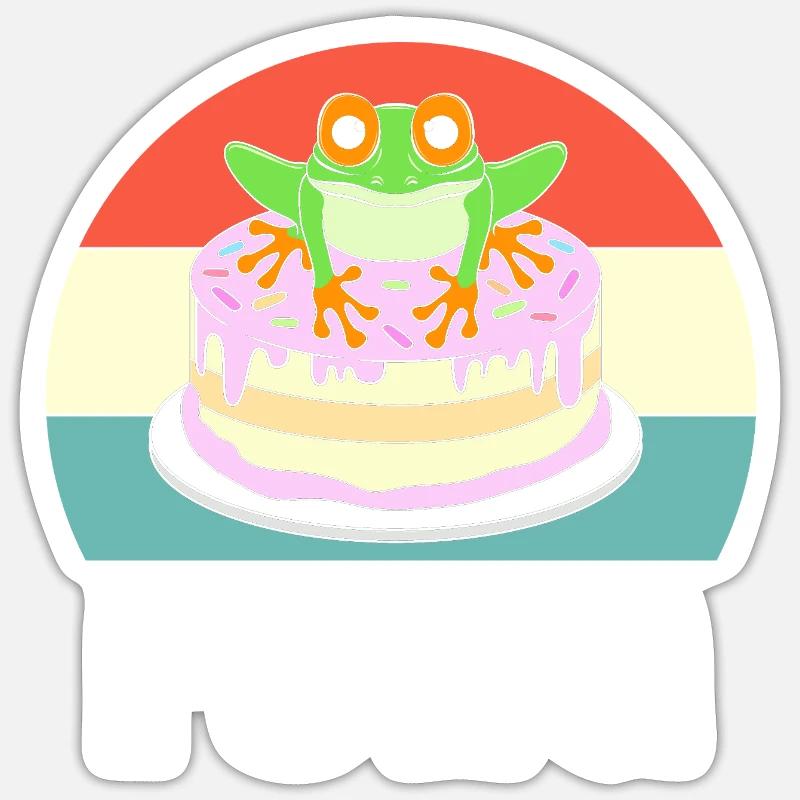 Frosch Laubfrosch - Sticker Größe S (10 x 10 cm) - Mattweiß
