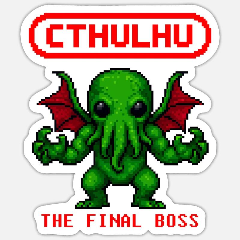 Cthulhu Pixel - Sticker size S (10 x 10 cm) - white matte