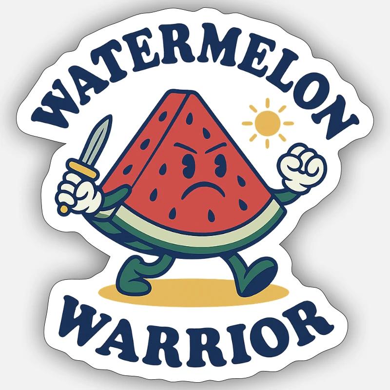 Watermelon Warrior – Bold Slice Design Sticker size S (10 x 10 cm)