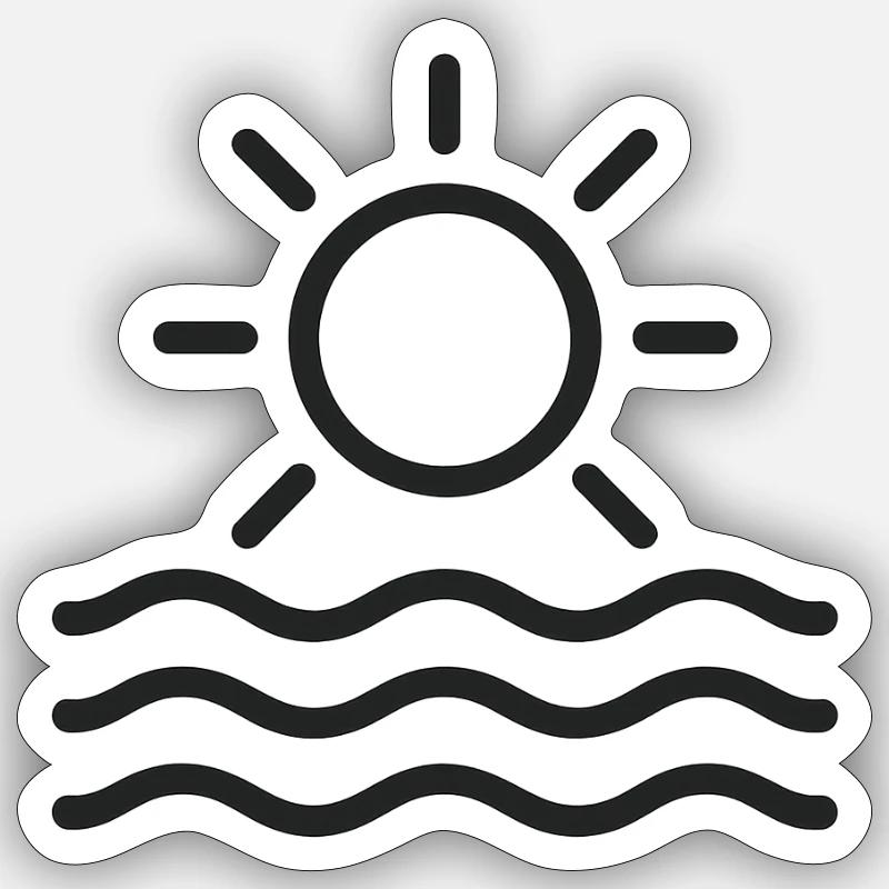 Soleil et eau Sticker taille S (10 x 10 cm)