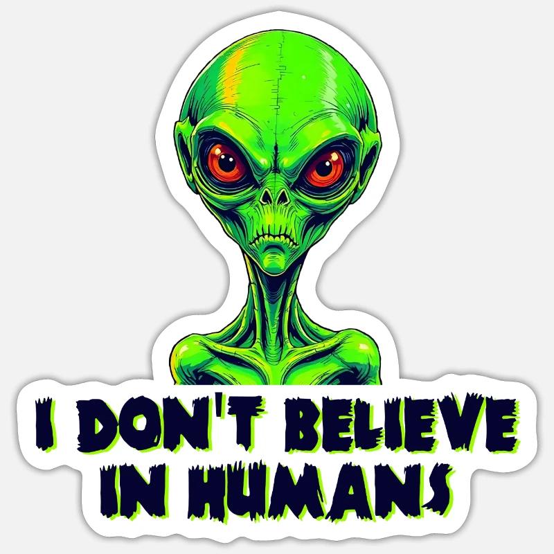 Alien dunkel - Sticker Größe S (10 x 10 cm) - Mattweiß